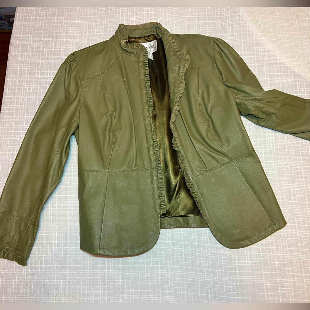 Leather Olive Green Jacket